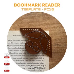Leather Bookmark Template: Emoji Reader Pattern (PDF, DXF, SVG)