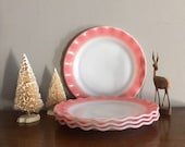 hazel atlas ripple crinoline pink dinner plate (s)