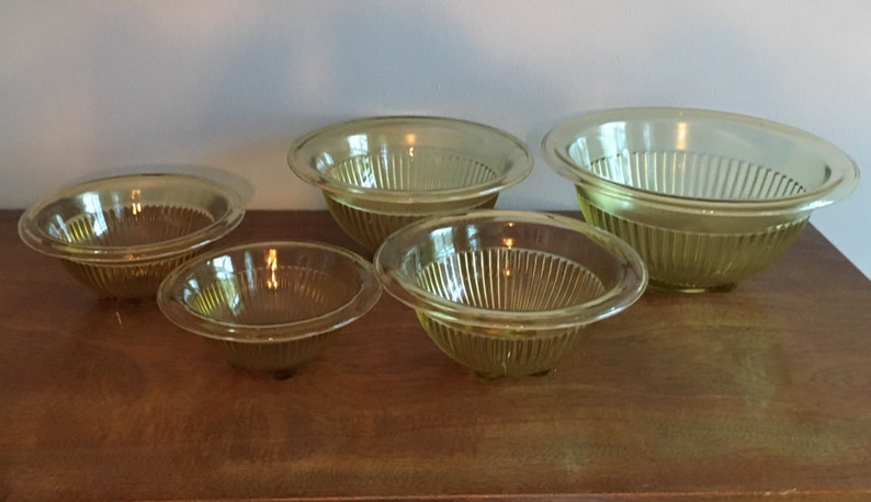 hazel atlas pillar optic ribbed mixing bowl set