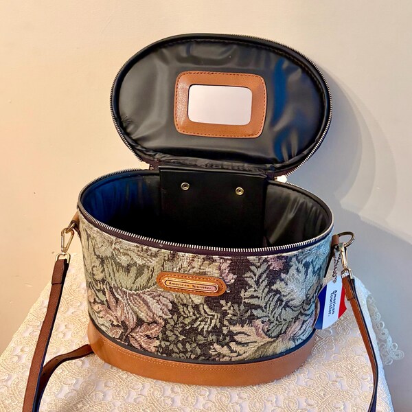 Vintage American Tourister Tapestry Travel Bag: Floral Fern Weekender Carry-On. Estate Sale Find. Vintage Travel Accessory.