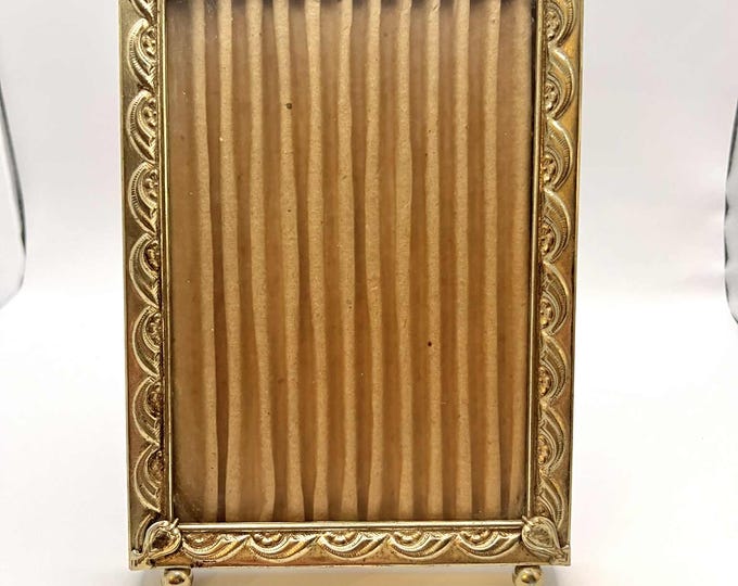 Vintage Gold Tone Metal Picture Frame With Swirl Design and Two Small ...