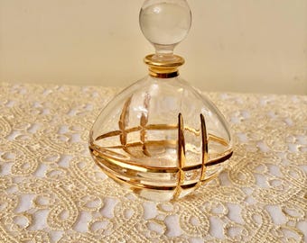 Frasco de perfume antiguo de Royal Gallery, cristal de plomo al 24 por ciento.