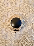 Vintage Estée Lauder “The Attitude “ Compact Gold Mirror Case with Bkack Mood Stone.