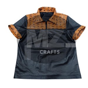 MCM レザー シャツ: ラムスキン、ヴィセトス ジャカード トリム