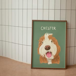 Custom Hand Drawn Digital Pet Portrait Personalized Sketchy Doodle Style Pet Illustration Badly Drawn Print Customized Pet loss art