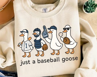 Just a Baseball Goose Png, Funny Goose Sports Design, Cute Animal Baseball Shirt Png, Game Day Sublimation, Sticker, Digital Download