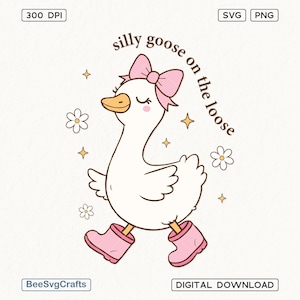 Silly Goose on the Loose Png Svg, chemise drôle d'oie meme, oie coquette mignonne, humour adulte, fichier pour Cricut, sublimation, téléchargement numérique