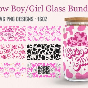 Cowboy Cowgirl SVG-Bundle, Western SVG-Bundle, Cowboy Smiley SVG, Lets Go Girls Cups, Libbey Glasverpackungspaket, Glasdosenpaket, Png
