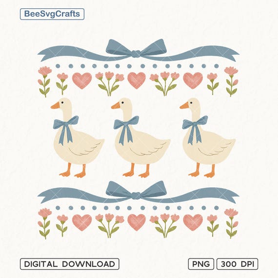 Vintage Blue Ribbon Goose Png, Retro Goose Sublimation, Cute 1980s Groovy Aesthetic Clipart, Goose Coquette, Ugly Sweater, Digital Svg Png
