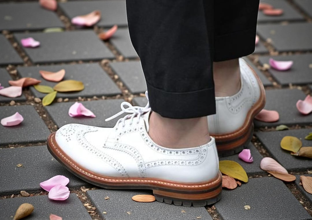 G/FORE White Cream Wingtip Brogues Leather Derby Oxfords MEN main image 2