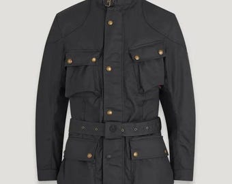 Belstaff Trialmaster Motorradjacke aus gewachster Baumwolle im Vintage-Stil der 80er Jahre Belstaff Roadmaster Baumwoll-Motorradjacke