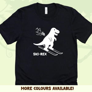 Ski-Rex T-Shirt: Funny Dinosaur Skiing Great Gift for Skiers and Ski Fans