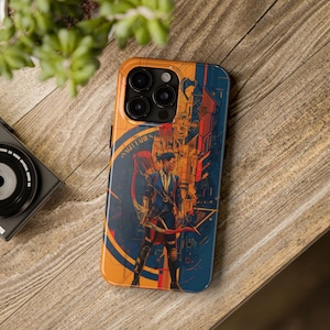 Étui pour iphone anime sagittaire zodiaque version cyberpunk, étui pour téléphone au design unique, cadeau pour les fans d'anime, cadeau pour des amis et un anniversaire.
