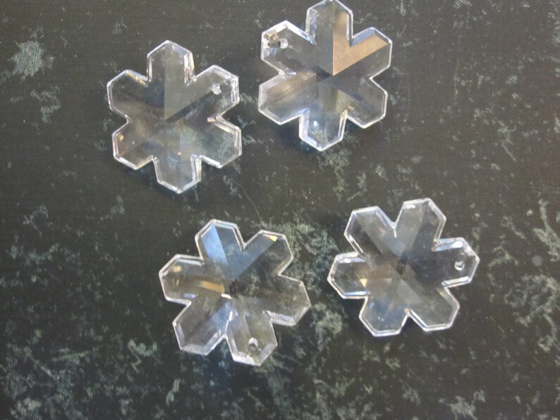 4 Snowflake Chandelier Crystals 25mm 0121k Image 0