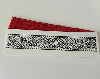 rubber stamp - lace border stamp - rubber only or cling mount - unmounted rubber stamp - 7122