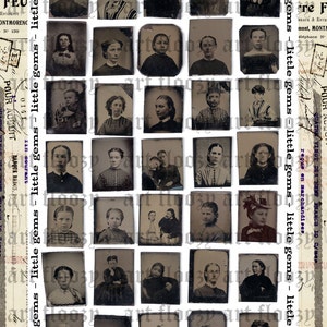 DIGITAL collage sheet - little GEMS - photos of antique gem tintypes - jpeg format - high resolution