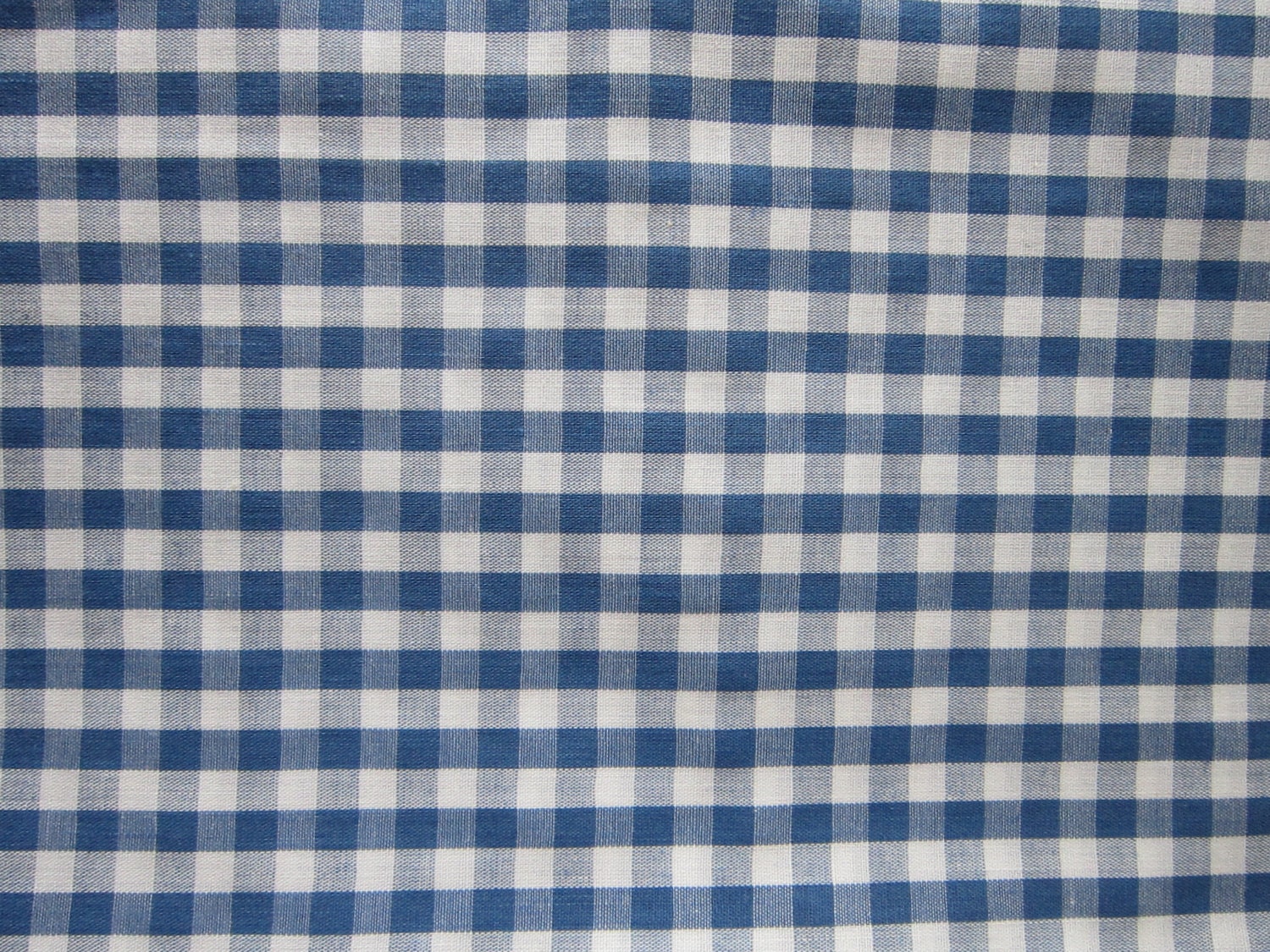 7213 1 yard antique 1930's woven blue & white gingham cotton especially lovely