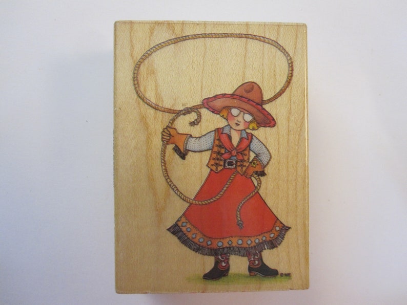 Rubber Stamp Cowgirl Frame Mary Engelbreit All Night Image 0