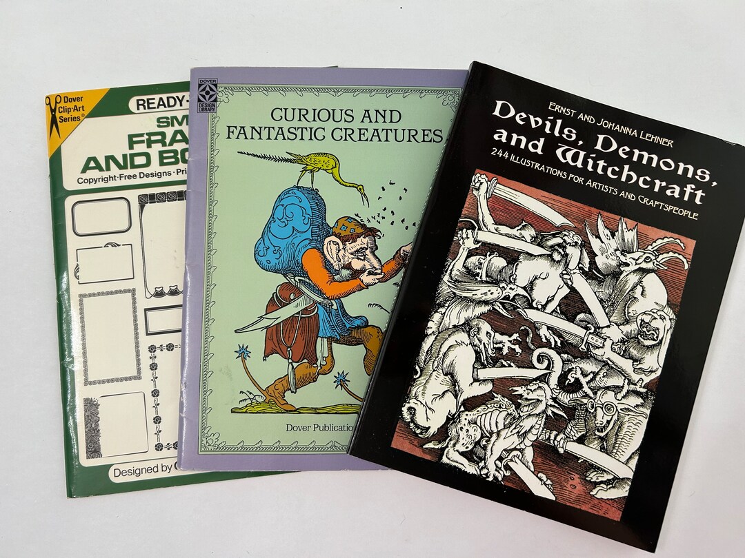 3 Vintage Dover Clip Art Books Devils Demons and Witchcraft, Curious ...
