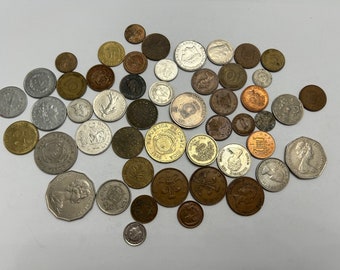 50 vintage foreign coins - vintage coins for collecting or crafting - 50M