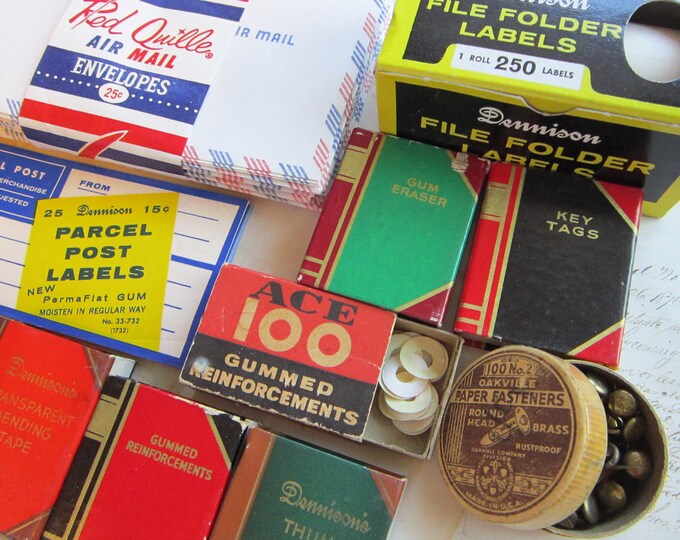 Vintage and Antique Office Supplies Dennison and Others Etsy