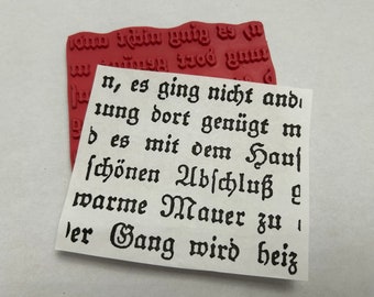 rubber stamp - German text background stamp - 3.5 x 4 inches - cling mount stamp, unmounted - 7132