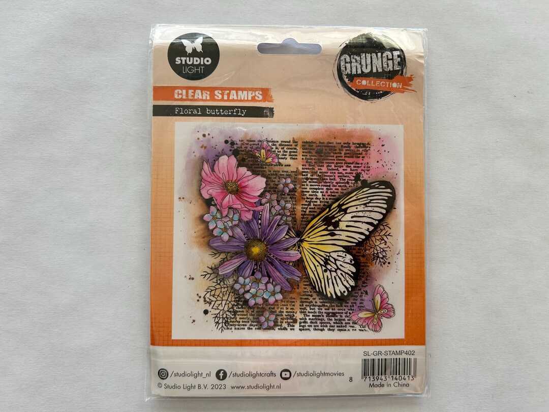 Clear Stamp - Floral Butterfly - Studio Light Grunge Collection - GR01 ...