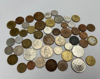 50 vintage foreign coins - vintage coins for collecting or crafting - X50A