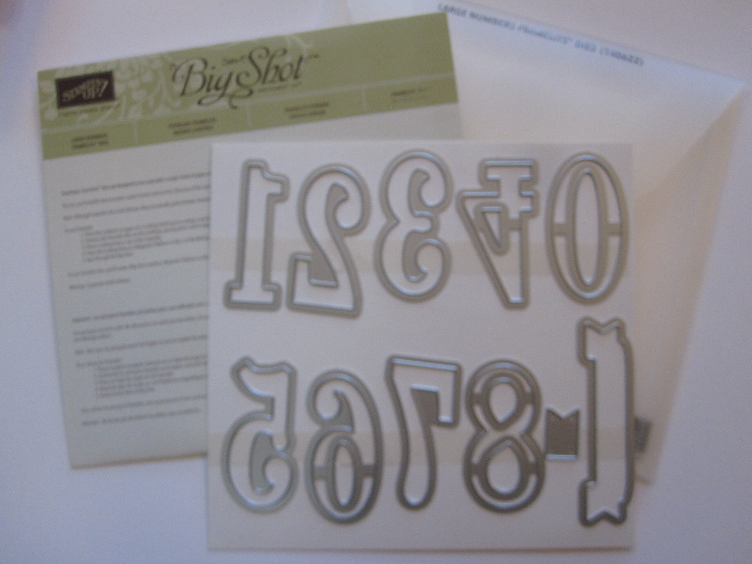 Sizzix Big Shot Stampin up LARGE NUMBERS Framelits Dies - 140622