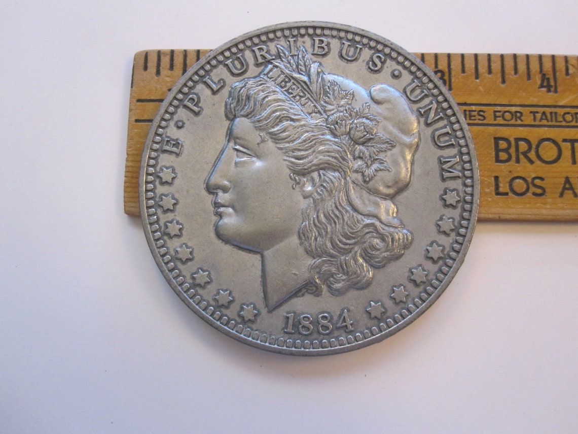 Large vintage novelty coin 3 inch coin replica 1884 Etsy