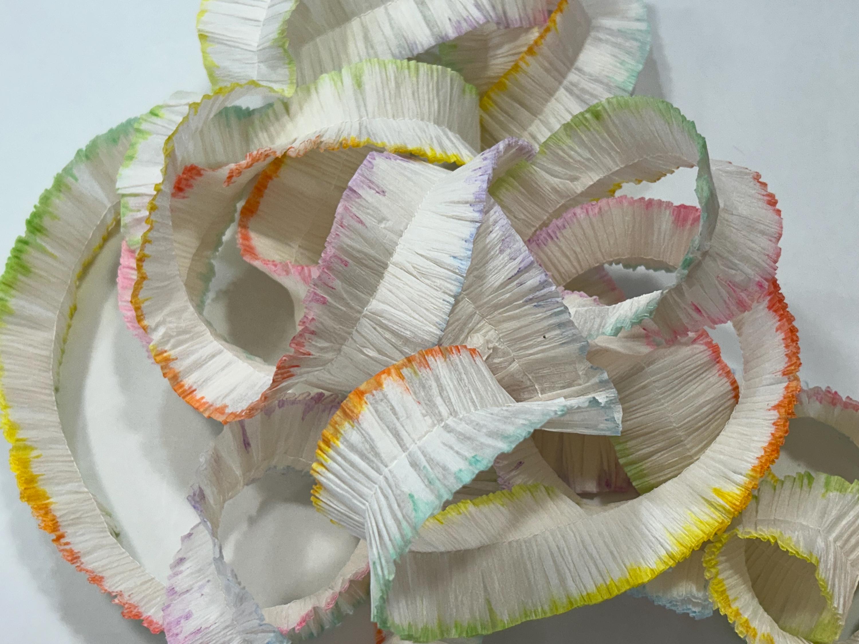 Recepit Paper Texture Ruffled Ruffled Crepe Paper With Bright Pastel Rainbow Tint - YOUR CHOICE ...