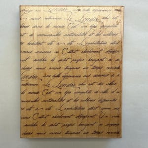rubber stamp - large Le London Script background stamp - 5.25 x 4.125 inches - gently used - D25