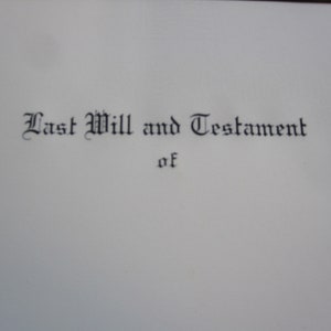 10 sheets vintage LAST WILL and TESTAMENT paper - 8.5 x 13 inches - Wilber&#39;s Quality Parchment Bond watermark