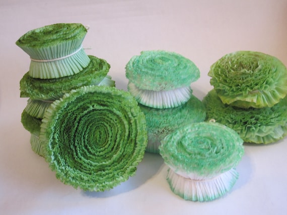 Ruffled Crepe Paper YOUR Choice Green Shades Ruffled Crepe