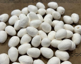 spun cotton eggs 18mm - 24 or 50 pieces - unpainted spun cotton blanks