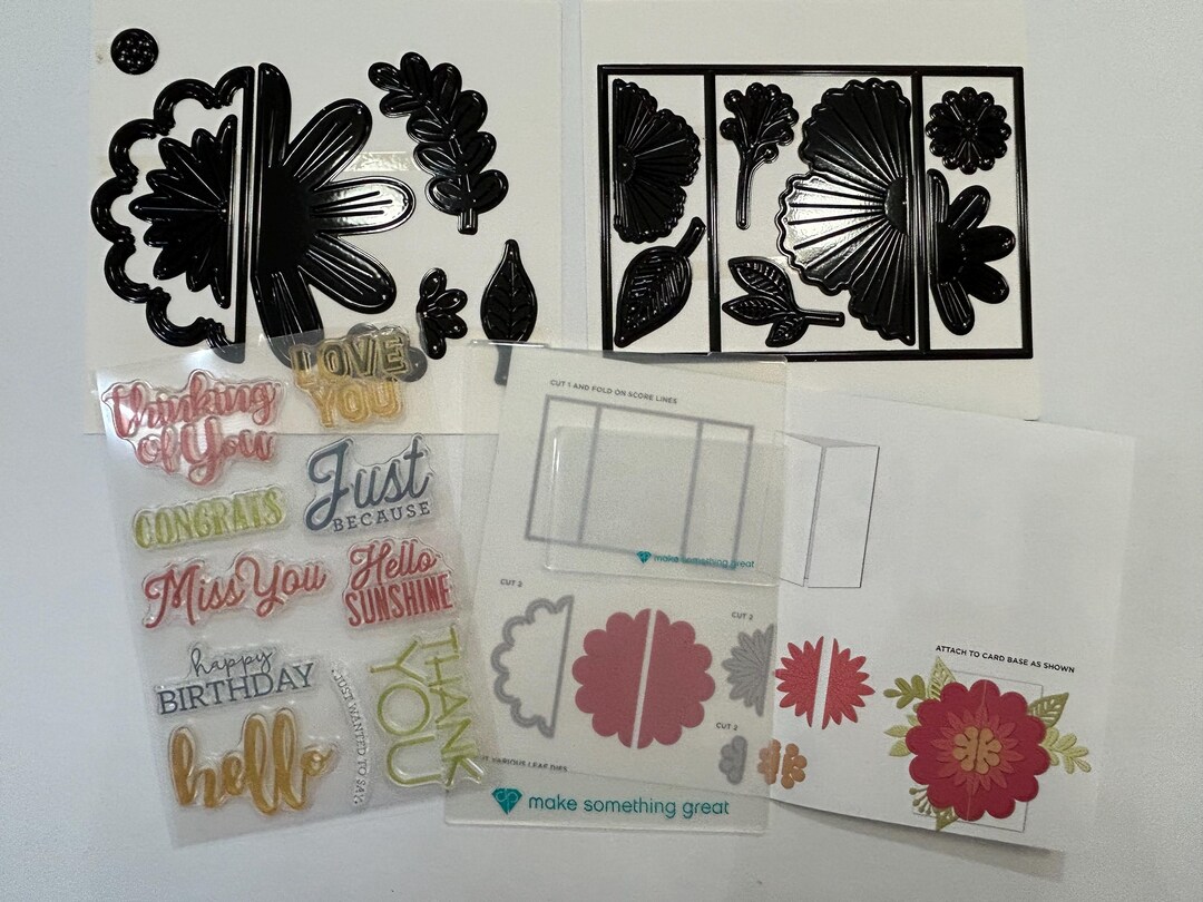Floral Gatefold Card Stamp and Cutting Die Set, Diamond Press - GR01 ...