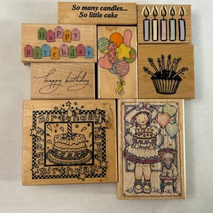 rubber stamp - YOUR CHOICE birthday stamp - used rubber stamp - SC03 D05