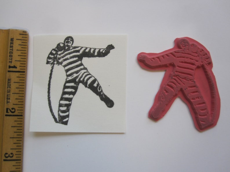 Rubber Stamp Prisoner With Ball and Chain Prison Stripes Etsy