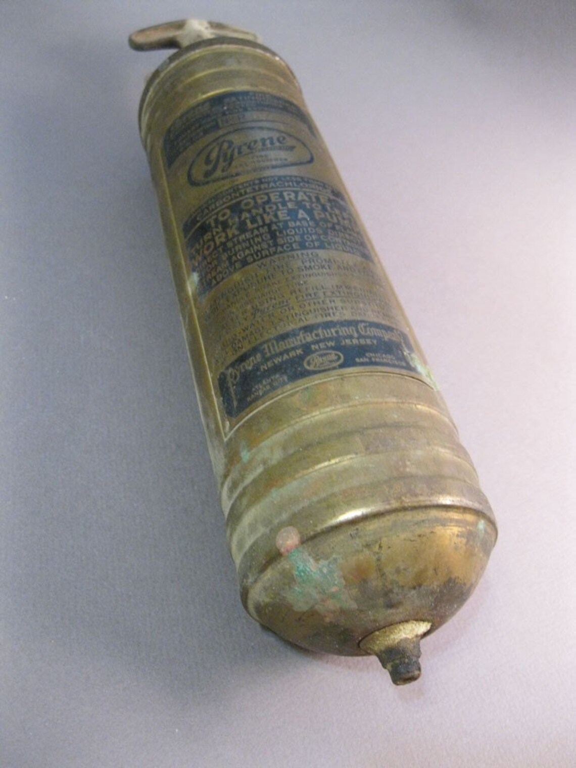 SALE antique brass fire extinguisher very old primitive Etsy