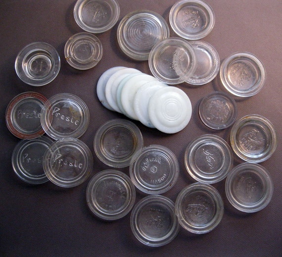 27 vintage glass jar lid inserts mason jar lid inserts Etsy