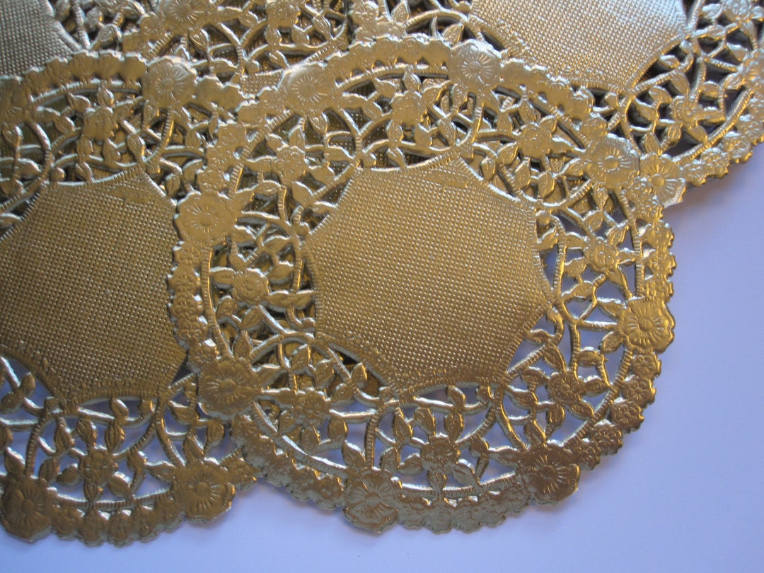 50 Gold Paper Doilies 4 Inch Doilies Etsy