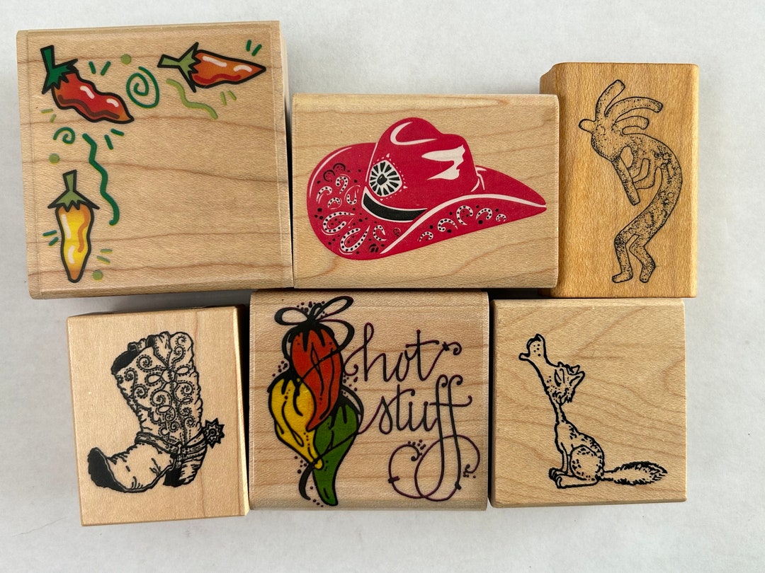 6 Rubber Stamps SOUTHWEST Themed Stamps Kokopelli Etsy
