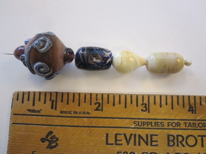 freeform focal beads assorted sizes and shapes 11 lampwork beads neutral mix