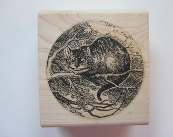 rubber stamp - Cheshire Cat from Alice in Wonderland - used rubber stamp D02