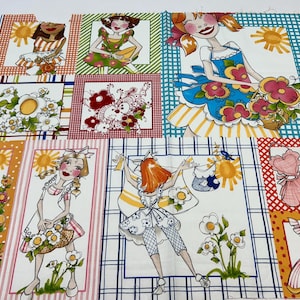 partial fabric panel - APRONESQUE - Loralei Harris for Loralie Designs - 23 x 44 - all cotton, quilting weight - 2 partial blocks