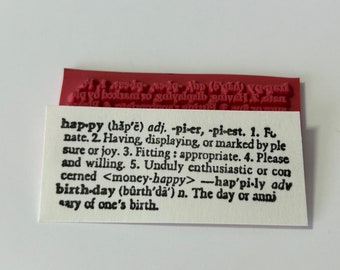rubber stamp - happy birthday stamp - rubber only or cling mount - unmounted - 7075
