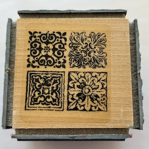 rubber stamp cube - Stampendous Tiled Quad cube - TC54, 2002 - D14
