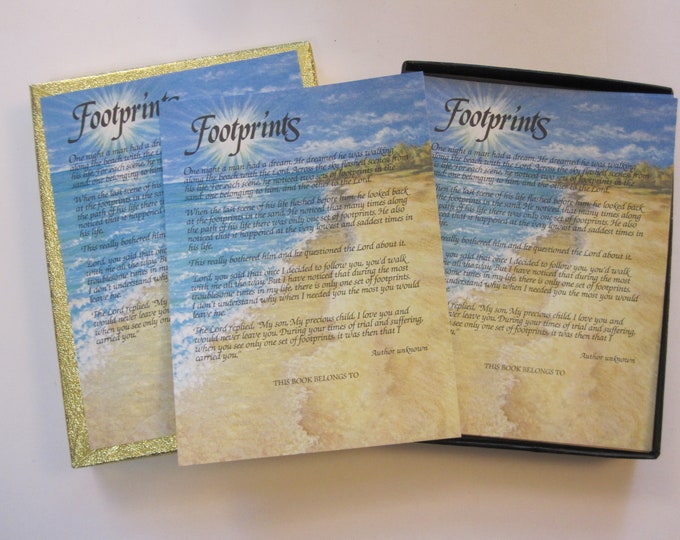 44 Vintage Antioch Bookplates FOOTPRINTS Gummed Bookplates With