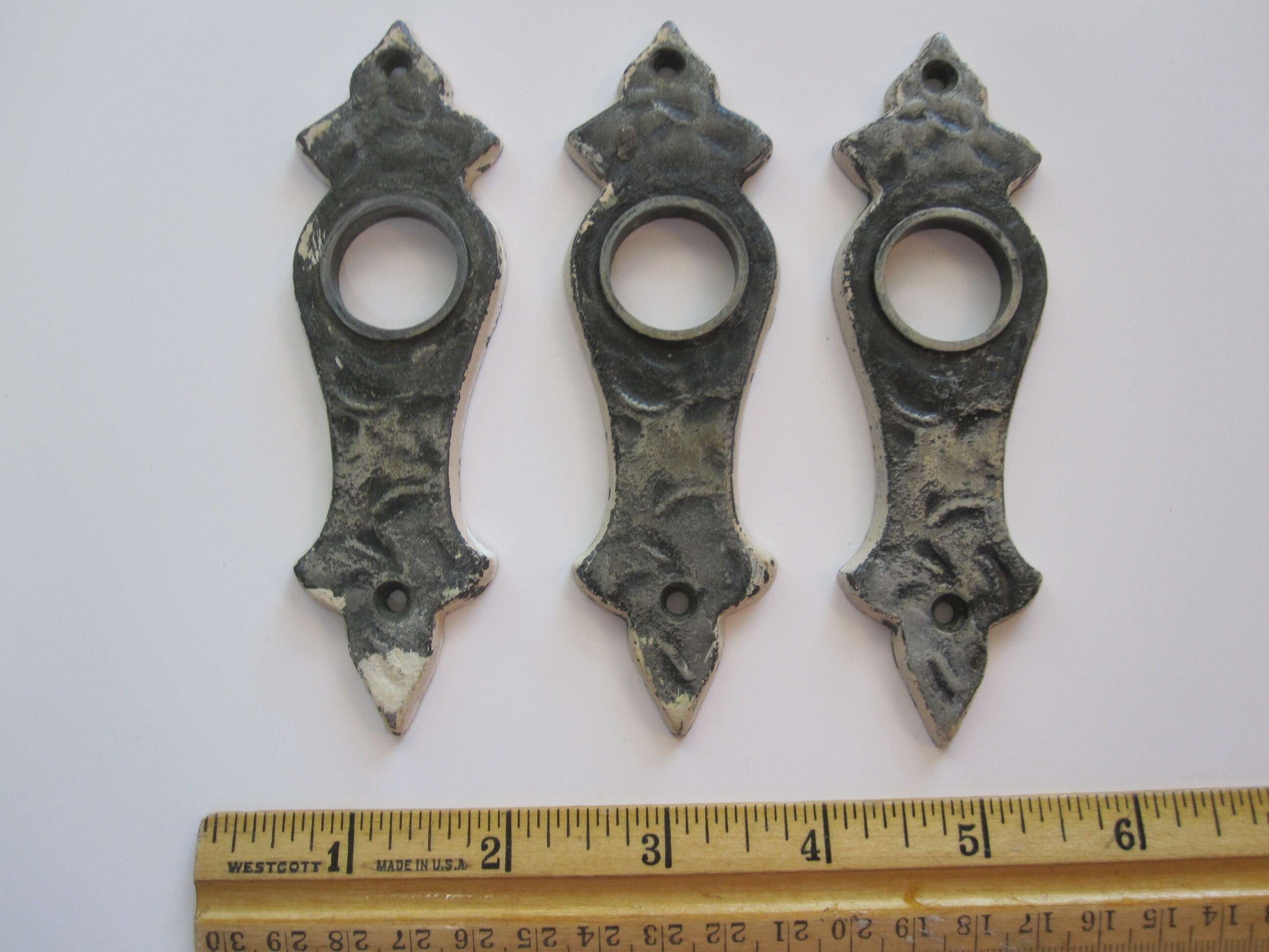 3 vintage doorbell plates vintage hardware salvaged Etsy