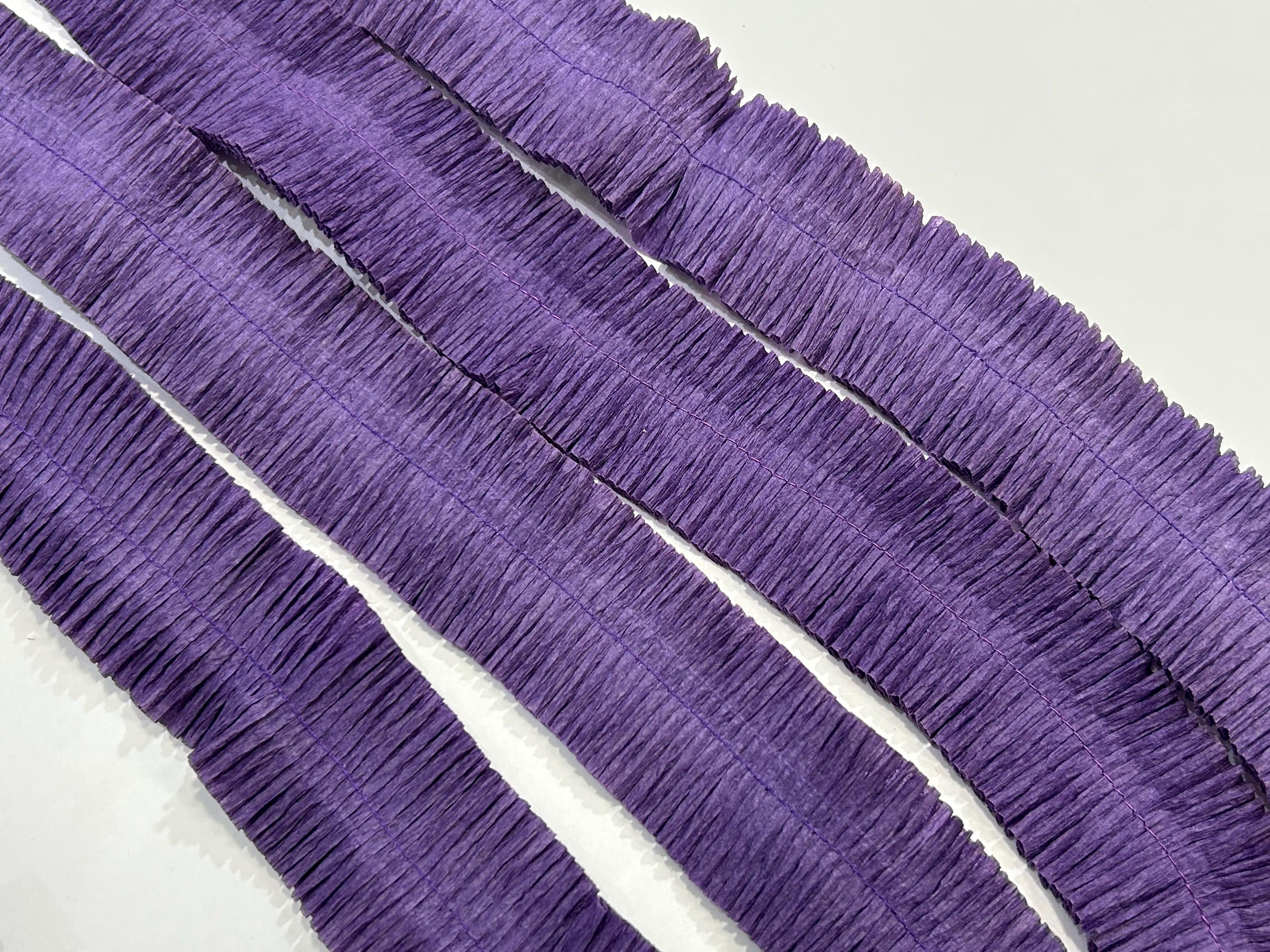 3.5 Yds Ruffled Crepe Paper - Dark Purple Crepe Ruffle for Rosettes ...